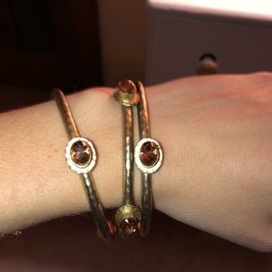 Gold stackable bracelets⚡️